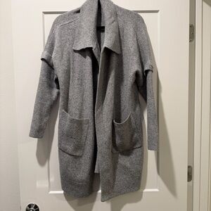 Marled Heather Gray Open Front Cardigan